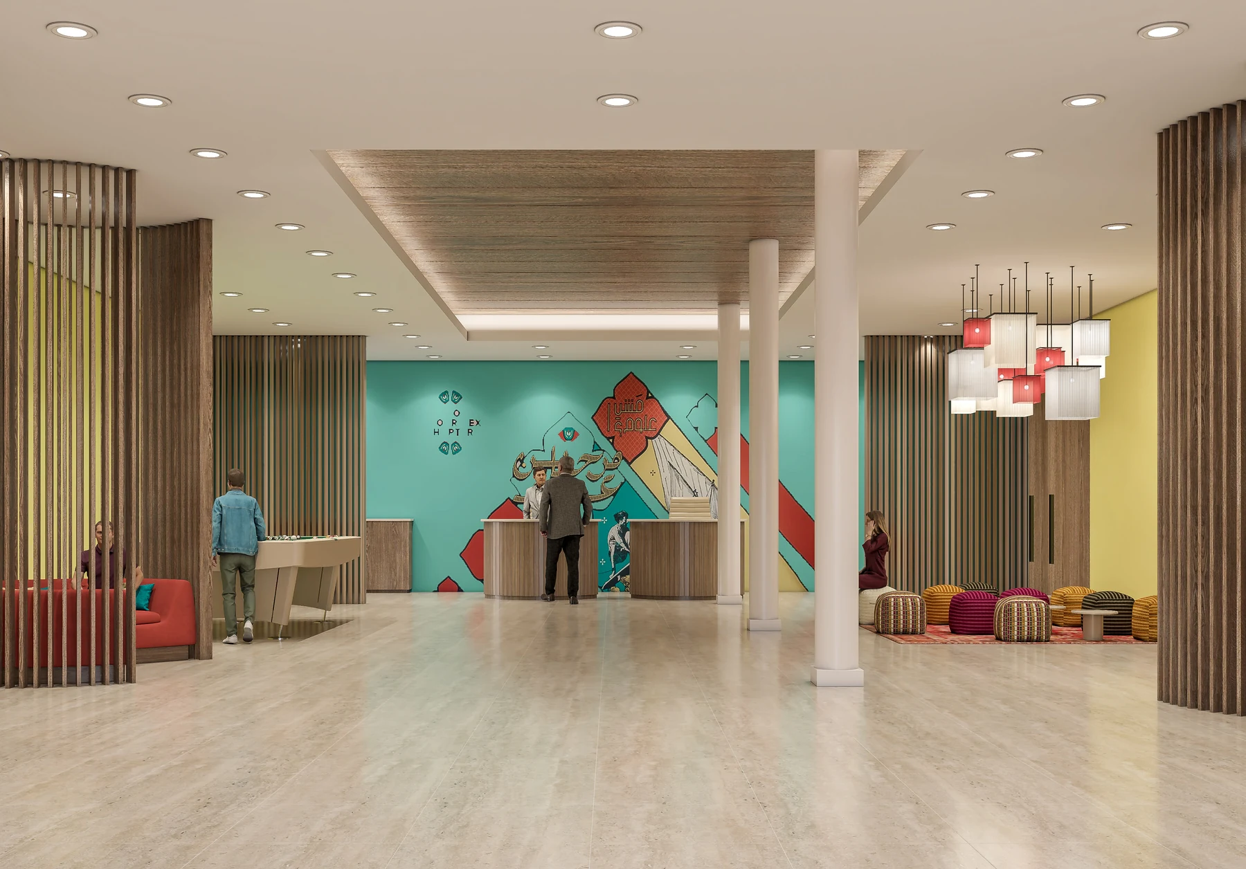 City Hotel · Duqm · Lobby and reception · design render