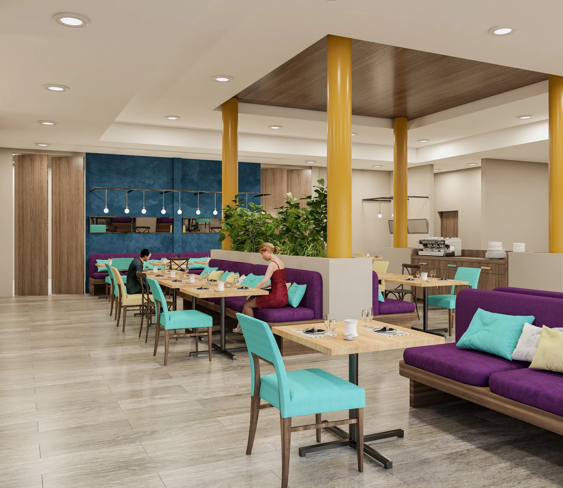 City Hotel · Duqm · Restaurant seating · design render