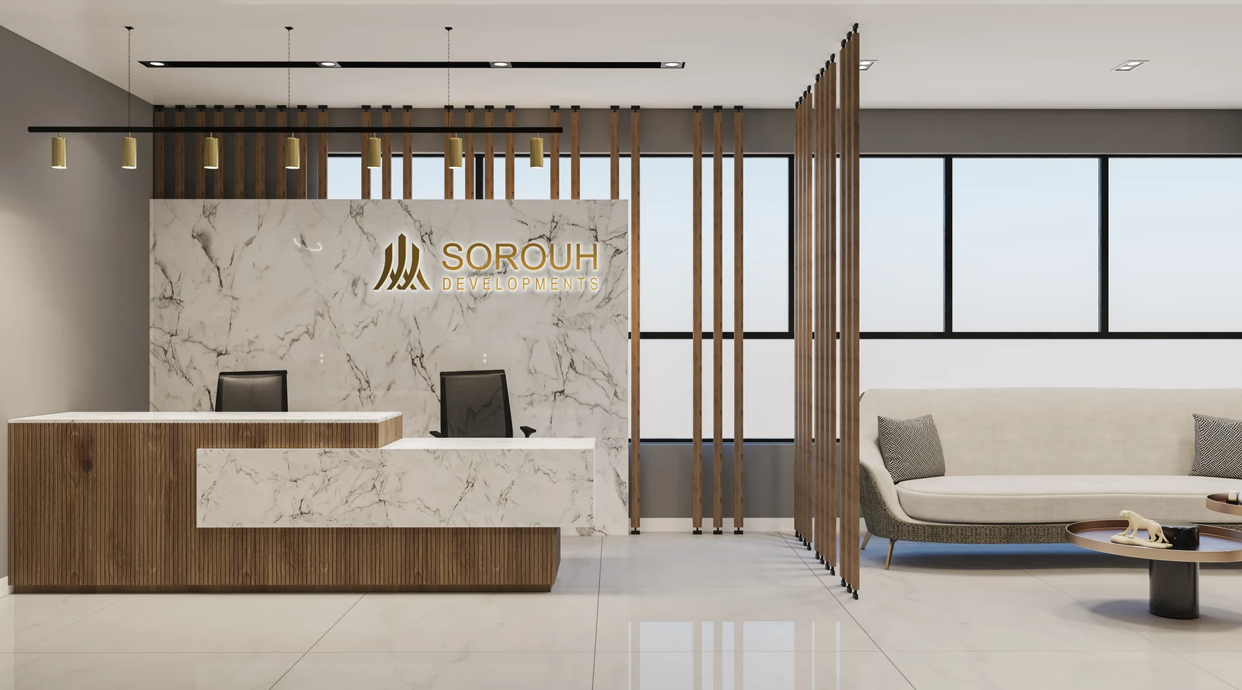 Sorouh · Fifth Settlement · Reception · design render